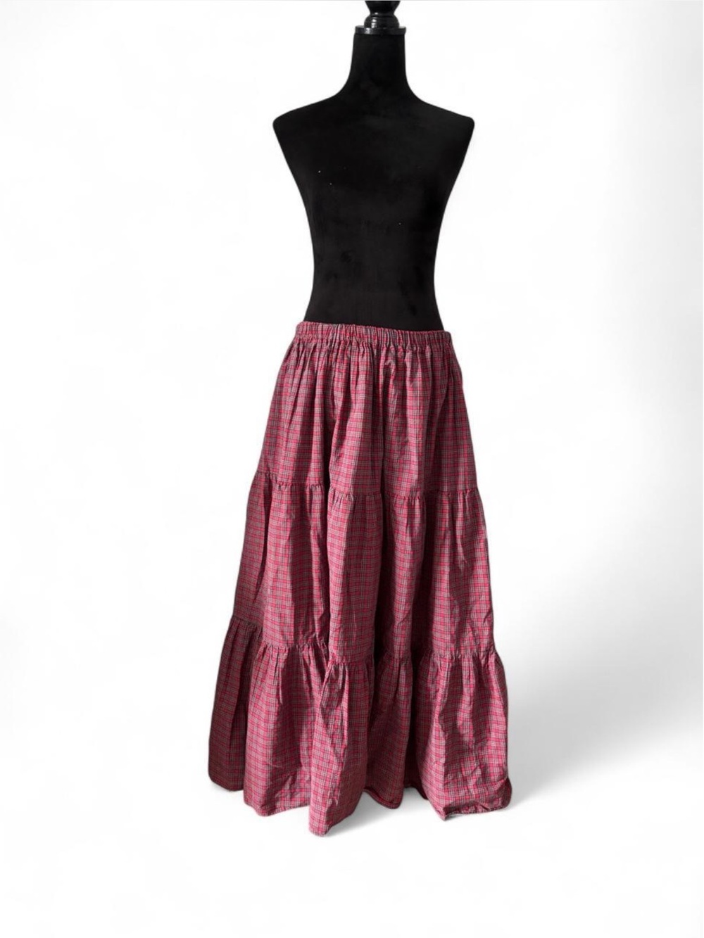Vintage Breeches plaid cotton maxi skirt